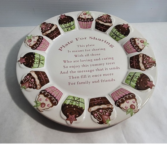 Plate For Sharing Cupcake Plate Decorative Plate Dessert Plate - Picture 3 of 4